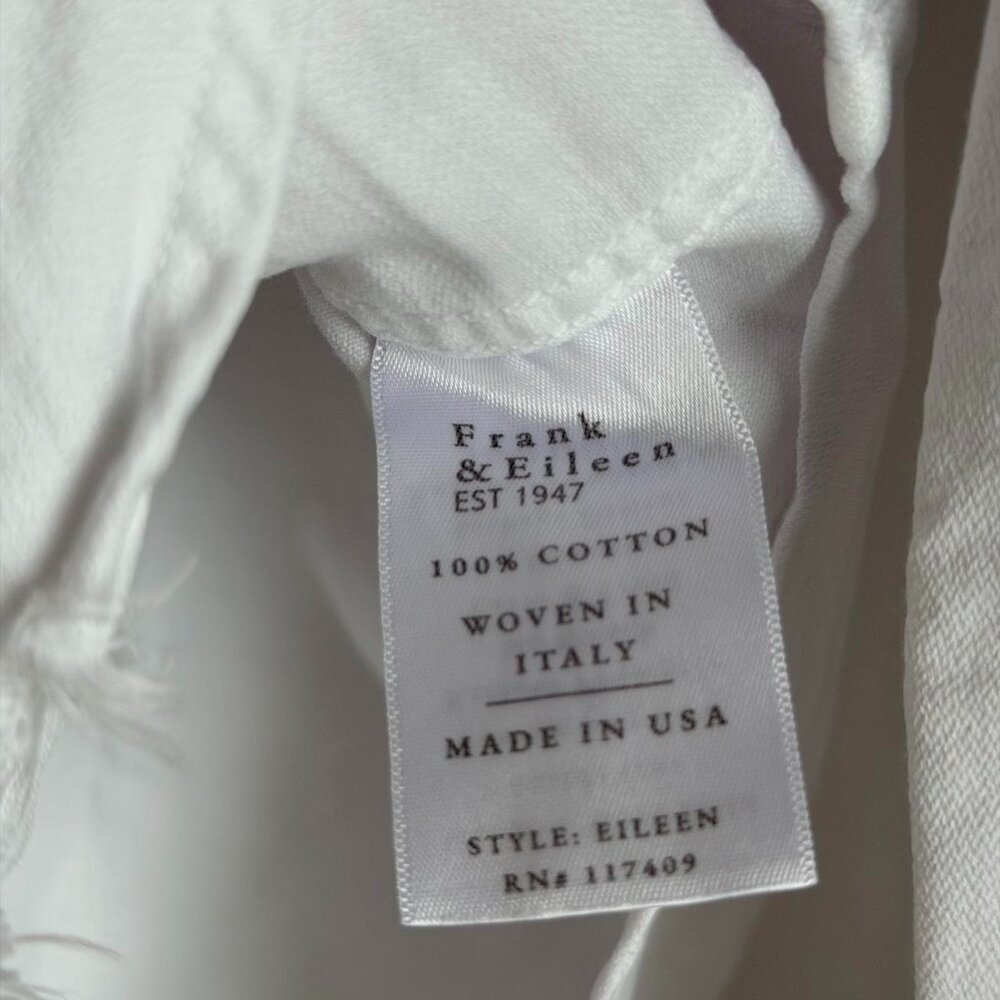 Frank & Eileen Eileen Famous Denim Relaxed Button Up Shirt in White Size X-Large - Picture 6 of 7